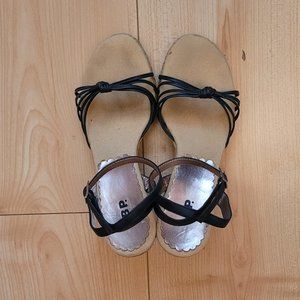 Brass Plum Espradilles with Ankle Straps Size 6